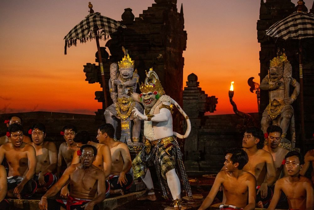 Kecak dance at sunset, Bali