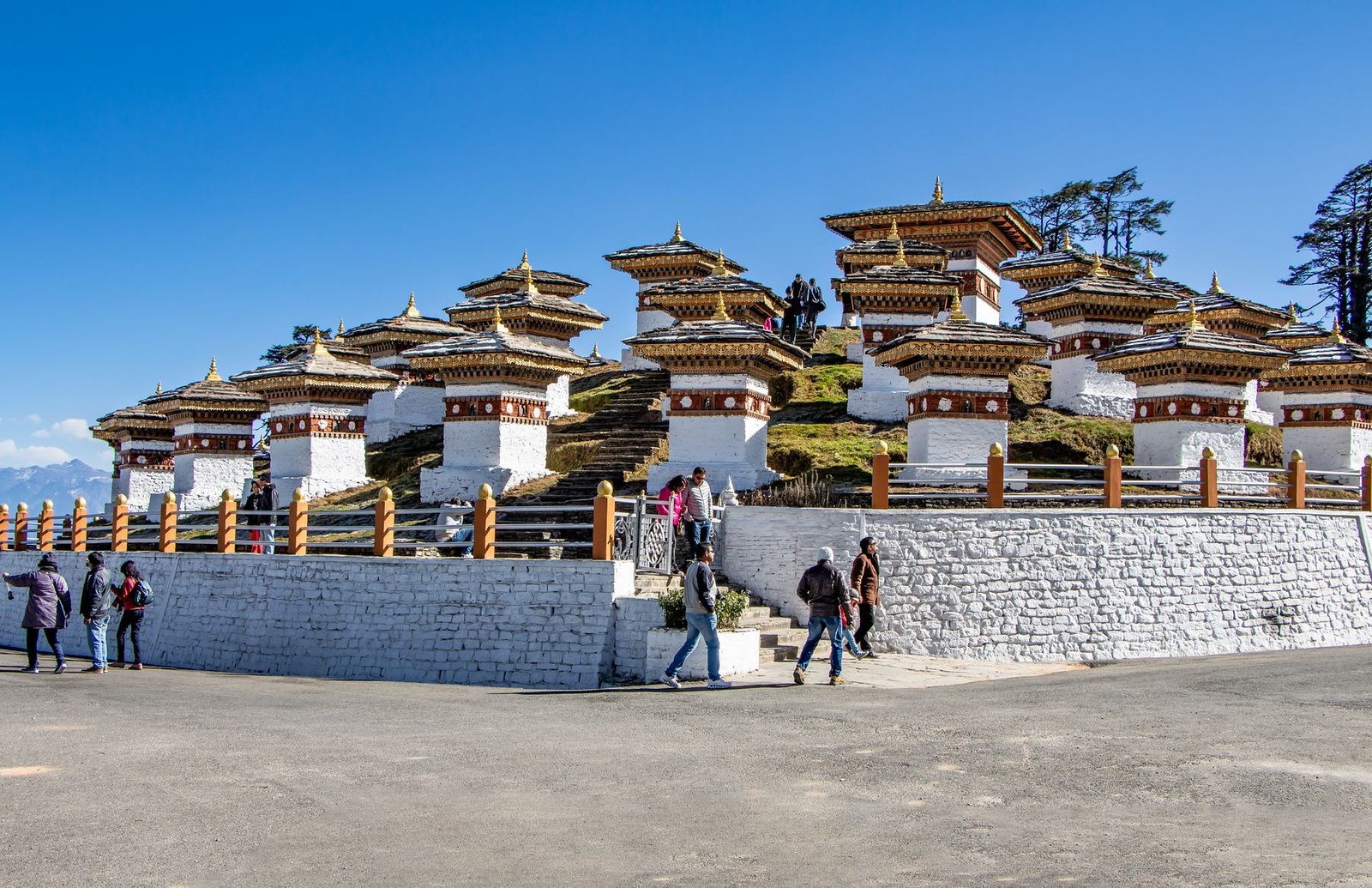 The chortens of Dochula Pass
