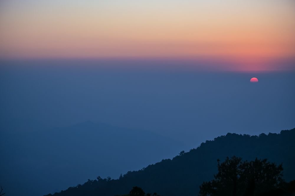 Sunrise over the hills of Darjeeling