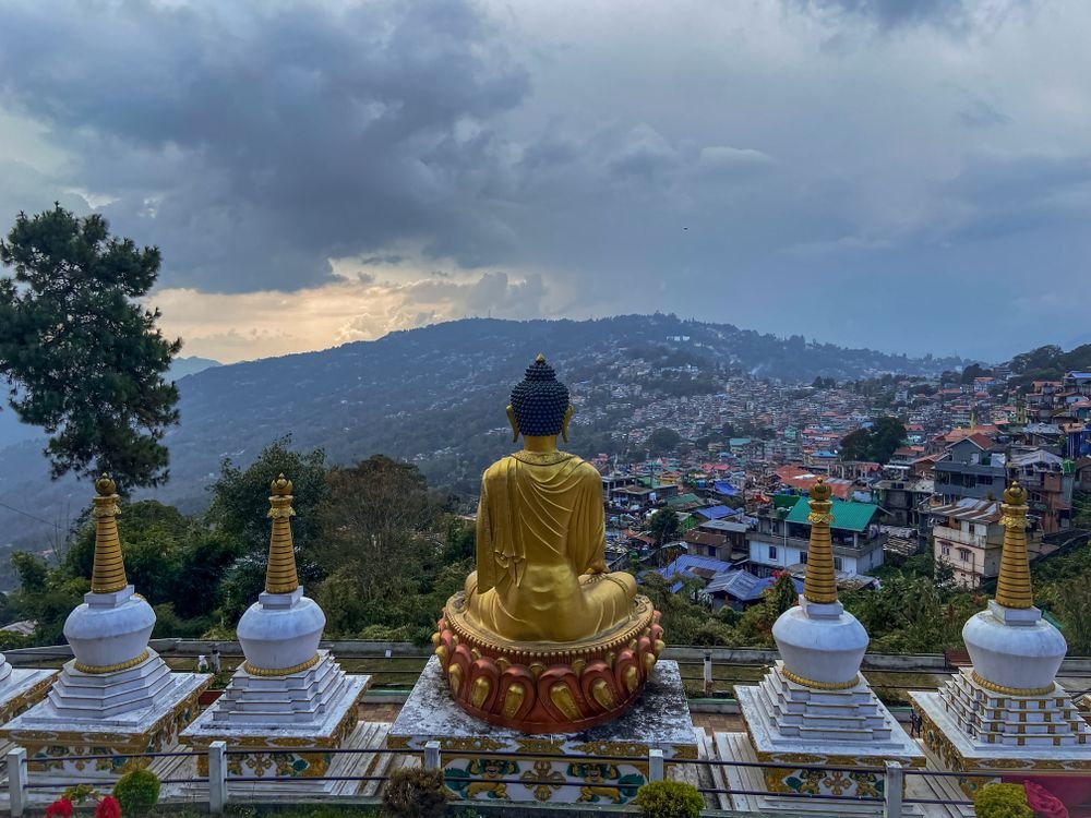 A golden Buddha above Kalimpong