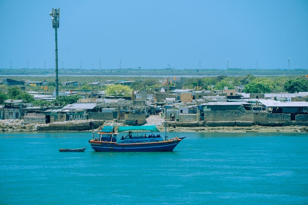 A fishing boat on the coast at Dwarka