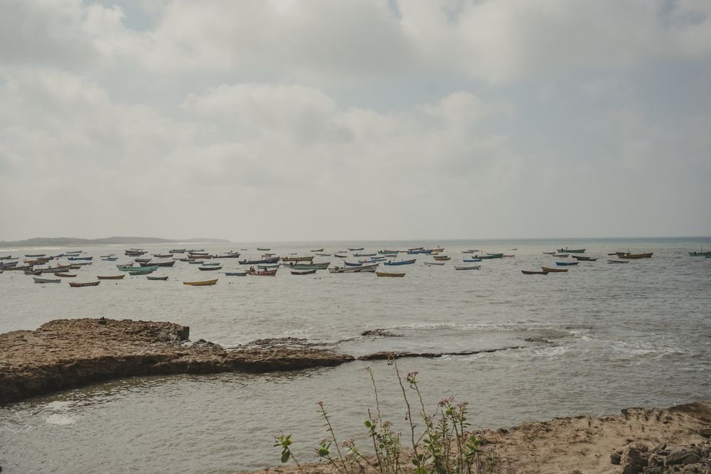 Fishing boats on the Gujarat coast