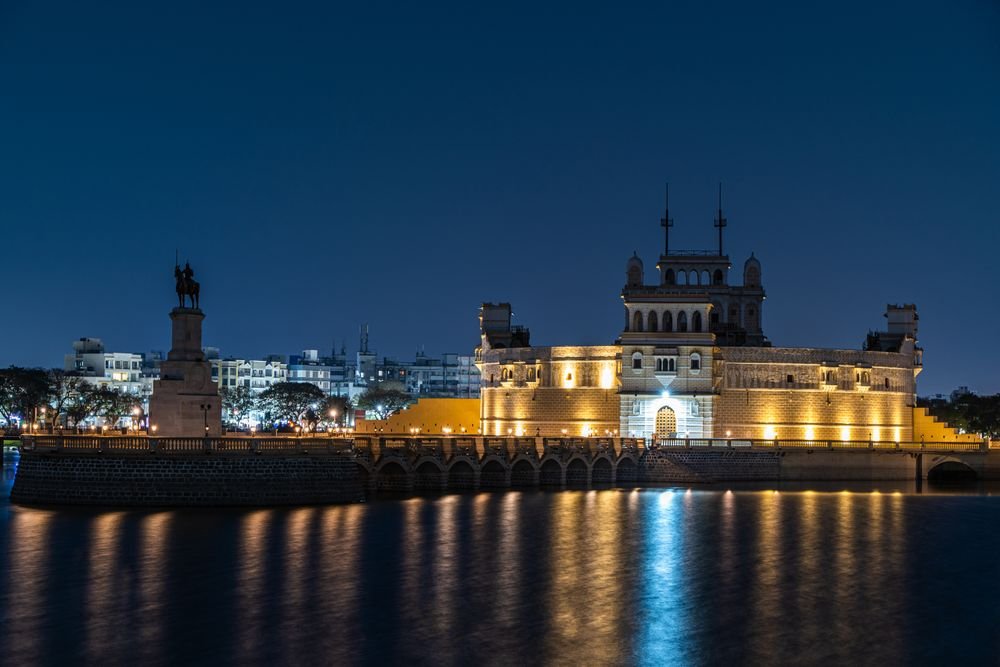 Lakhota Fort at night, Jamnagar