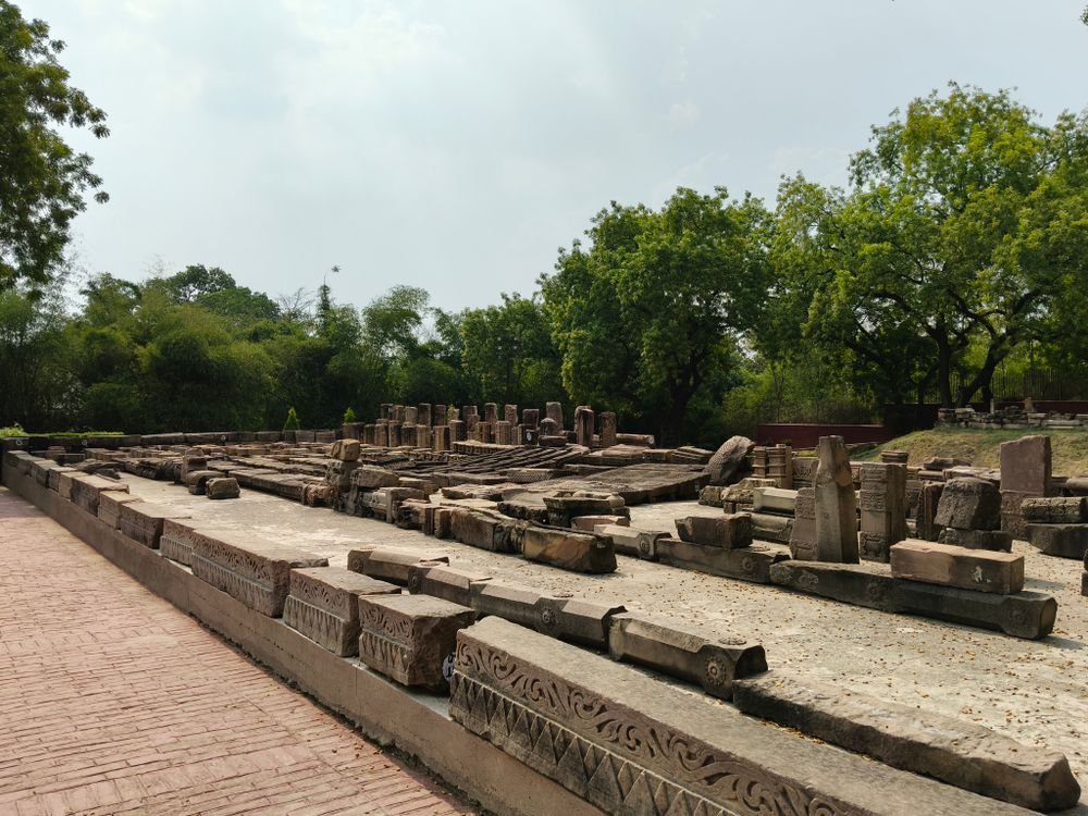 The excavated ruins of an ancient town