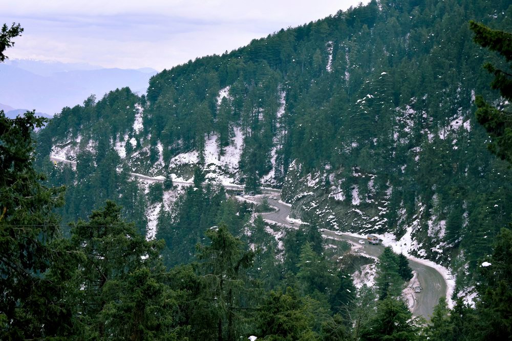Snow on the hills at Kufri