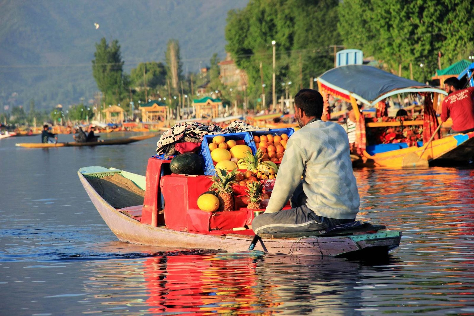Flower seller on Dal Lake, Srinagar