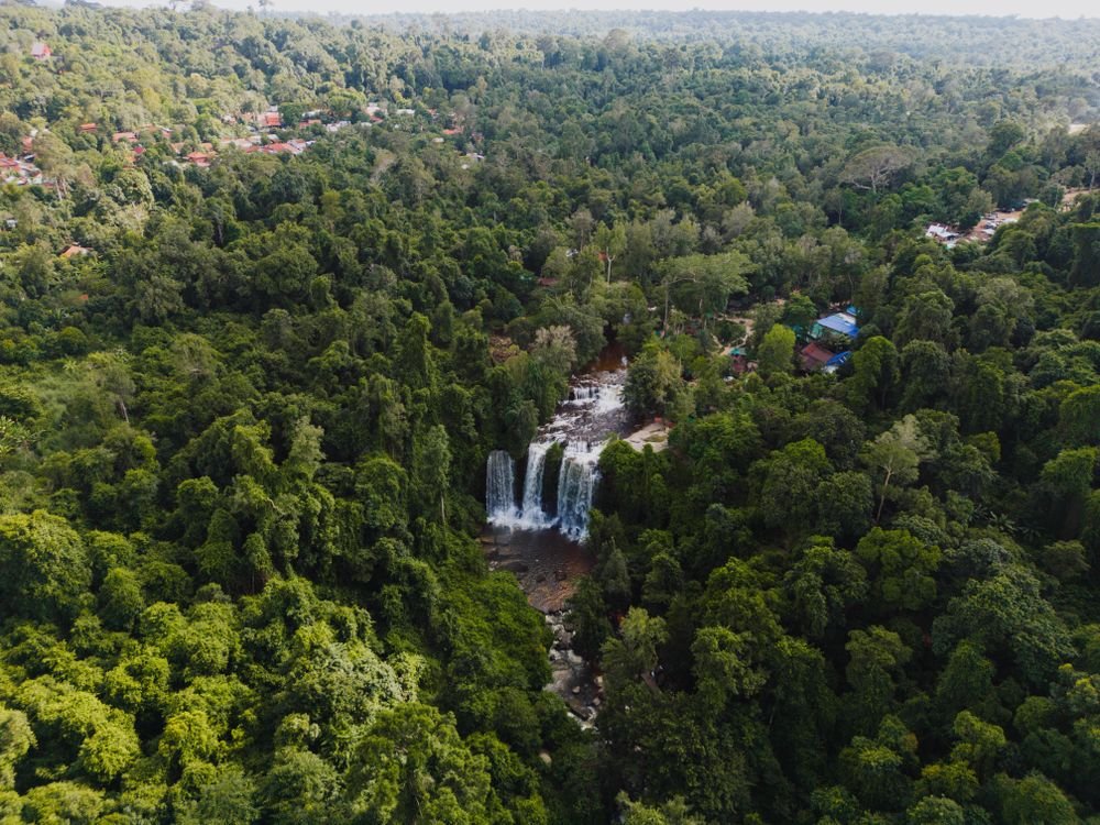 A waterfall in the forests of Siem Reap province