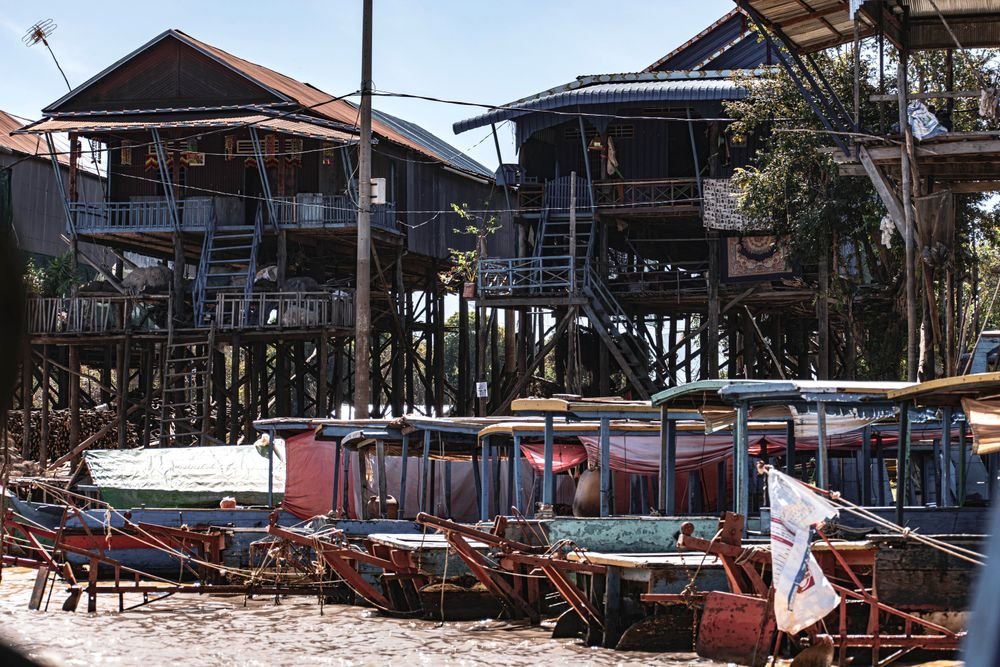 Stilt houses at Kampong Phluk, Tonle Sap Lake