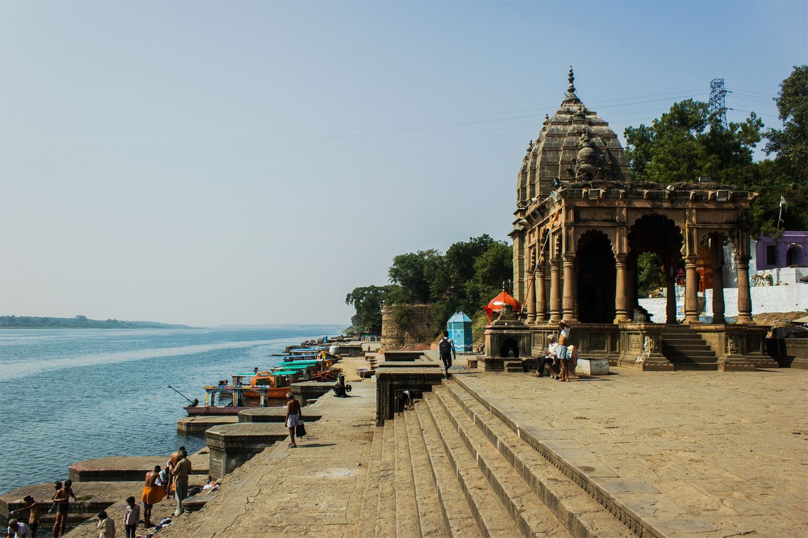 The ghats of Maheshwar on the Narmada