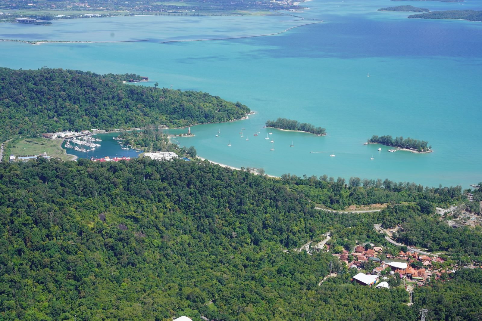 The Langkawi coast from above