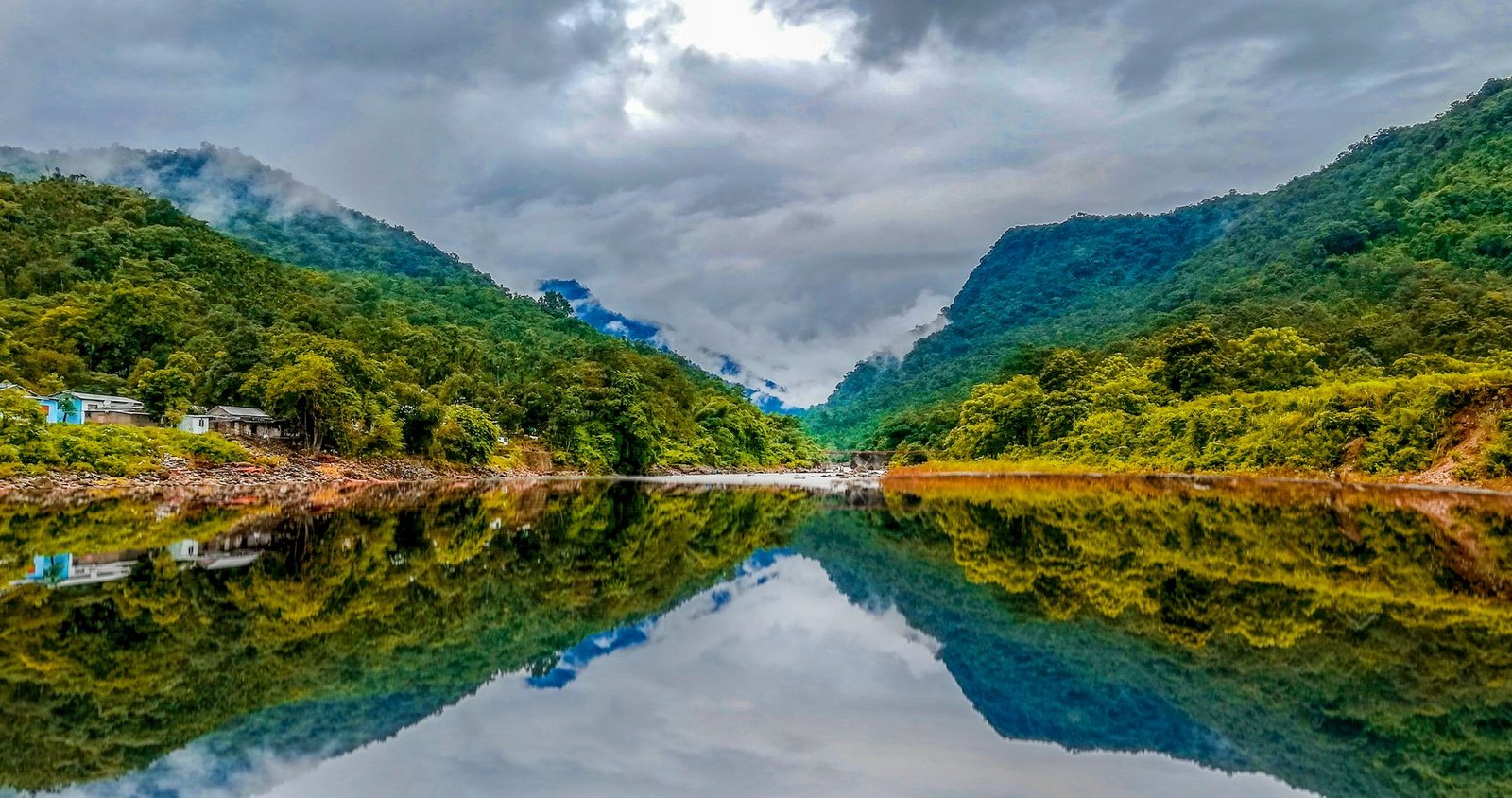 A still lake in the East Khasi Hills, Meghalaya