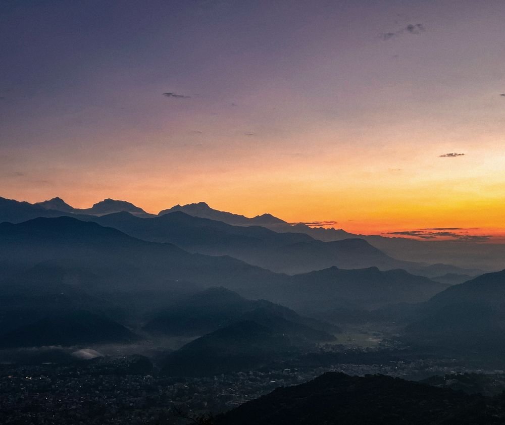 Sunrise over the Annapurna range