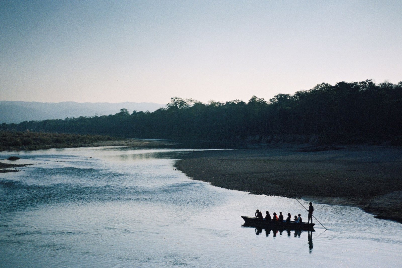 River boat ride at dusk