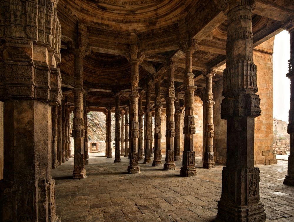 Old carved stone pillars, Ajmer