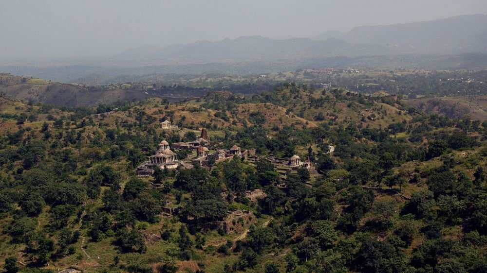 The Dilwara temples in the Aravalli forest, Mount Abu