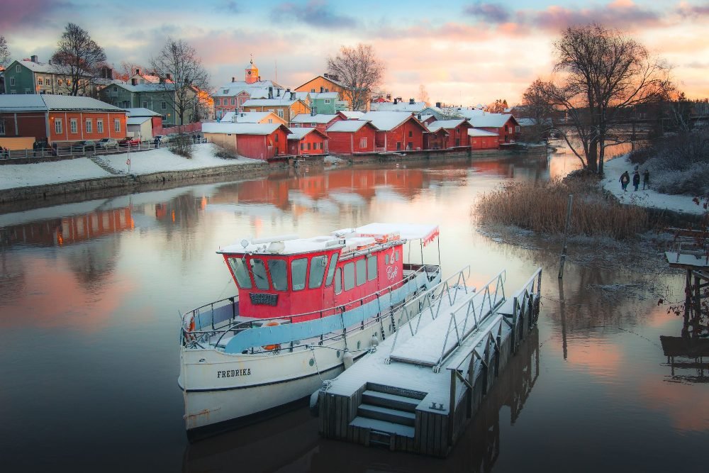Porvoo's old harbour in winter