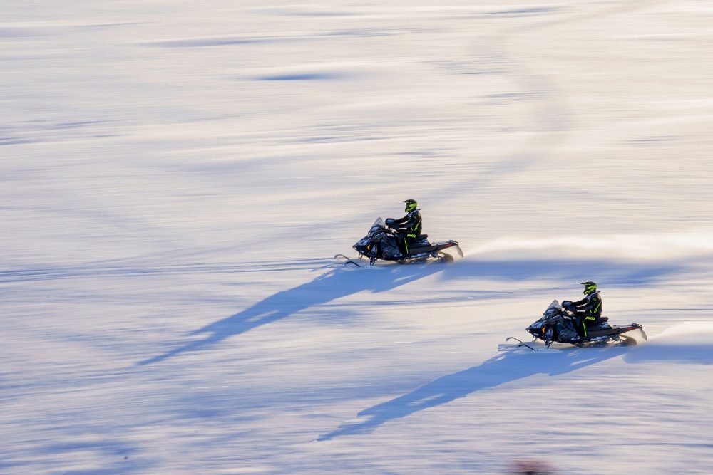 Snowmobiles in Finnish Lapland