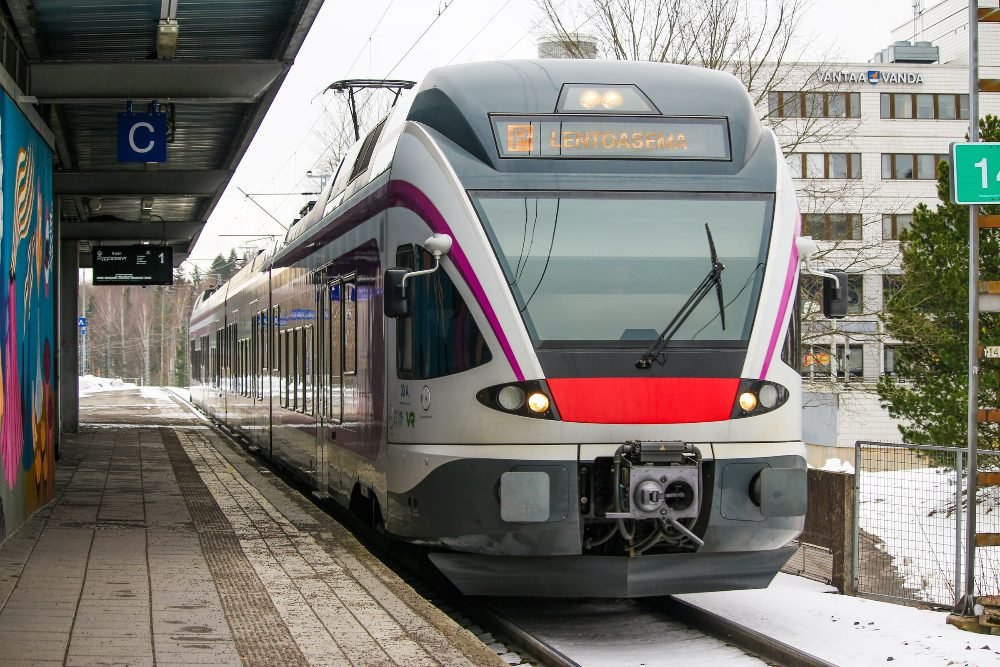 A Finnish train in winter