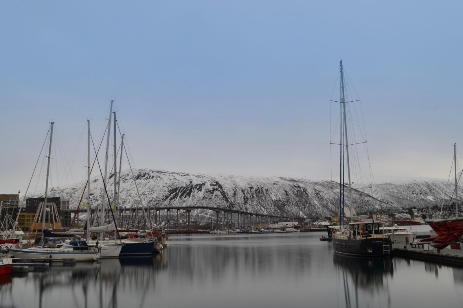 Tromsø harbour in winter