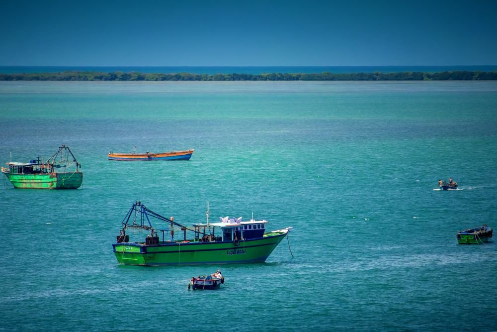 Fishing boats off Dhanushkodi