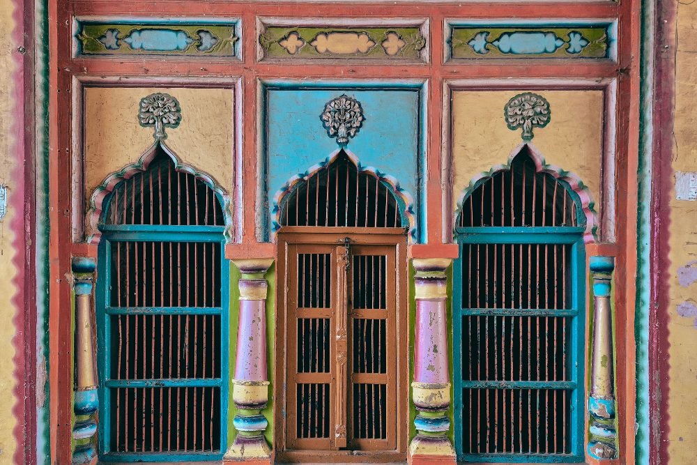 Painted windows in Ayodhya