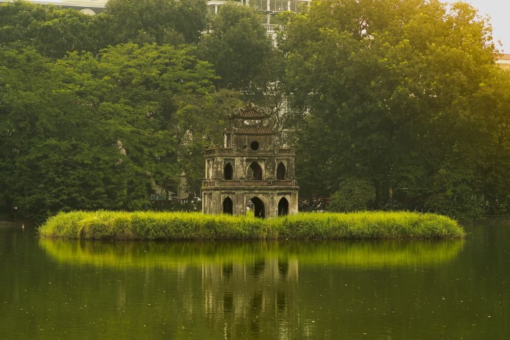Turtle Tower on Hoan Kiem Lake, Hanoi