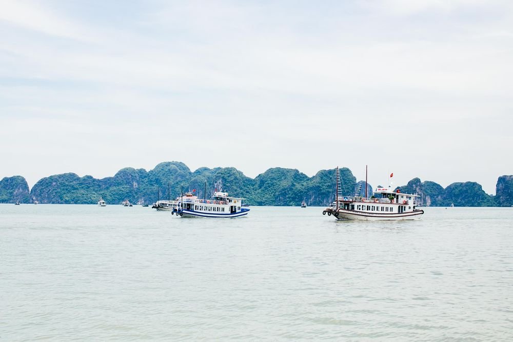 Cruise boats on Ha Long Bay