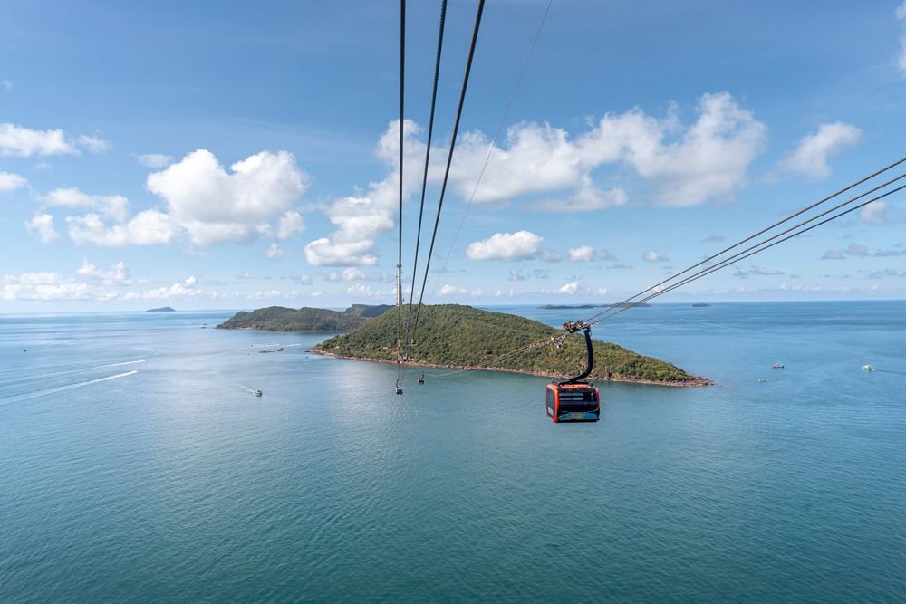 The cable car to Hon Thom island, Phu Quoc