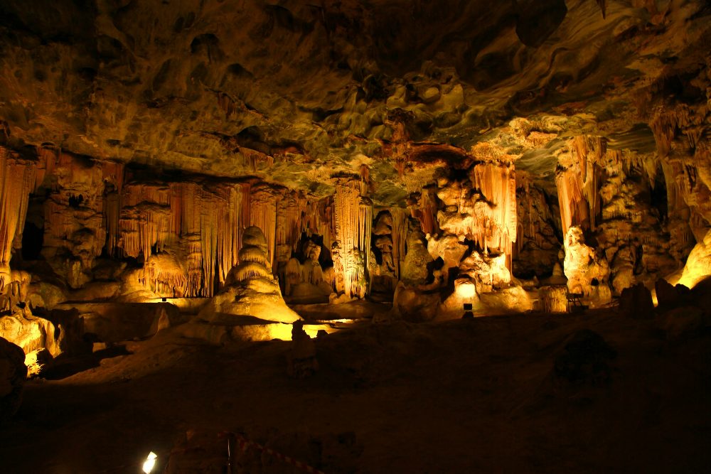 Inside a limestone show cave
