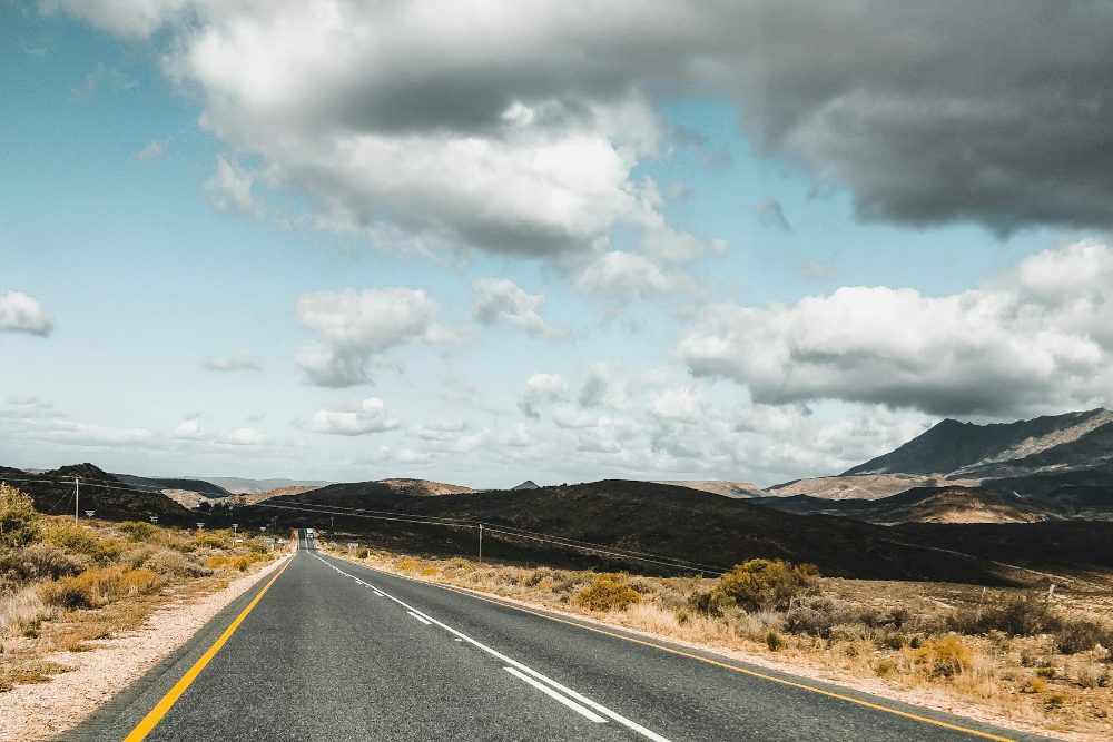 An open road through the South African countryside